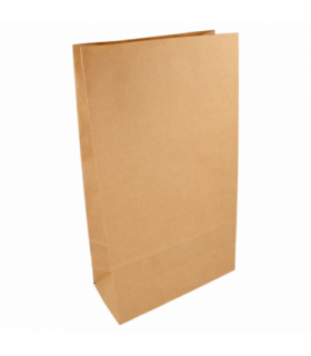 Bolsa SOS de papel kraft natural 20 + 9 x 34,5 cm 70 gr/m2