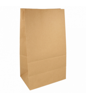 Bolsa SOS de papel kraft natural 22 + 14 x 37 cm 70gr/m2