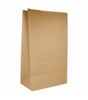 Bolsa SOS de papel kraft natural 25 + 15 x 43,5 cm 80 gr/m2