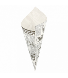 Cono para fritos de pergamino antigrasa blanco 29,5 x 21 cm "Times" 250 gr