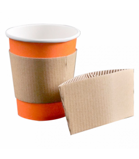 Funda aislante de cartón para vasos de 240 ml 11,2 / 9,5 x 5 cm