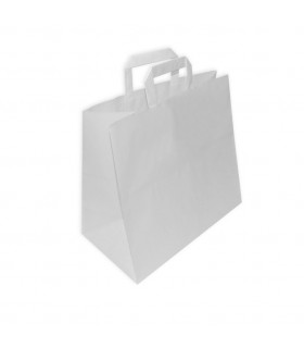 Bolsa SOS con asa plana blanca 32 + 22 x 26 cm