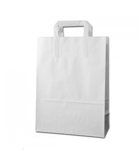 Bolsa SOS con asa plana blanca 24 + 10 x 32 cm