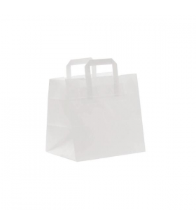 Bolsa SOS con asa plana blanca 26 + 17 x 26 cm