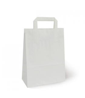 Bolsa SOS con asa plana blanca 22 + 10 x 29 cm