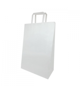 Bolsa SOS con asa plana blanca 26 + 12 x 40 cm