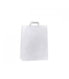 Bolsa SOS con asa plana blanca 32+ 12 x 40 cm