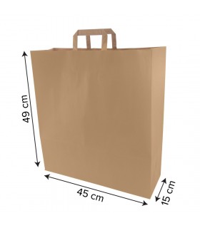 Bolsa SOS con asa rizada de papel kraft 45 + 15 x 49 cm