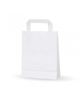 Bolsa SOS con asa plana blanca 18 + 8 x 24 cm