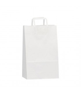 Bolsa SOS con asa plana blanca 27 + 12 x 37 cm
