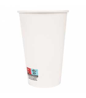 Vaso de cartón blanco  16 oz / 480 ml Ø  9,0/6,0 x 13,2 cm 300 + PE 18 g/m²