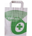 Bolsa SOS con asa plana blanca "Farma" 22 + 10 x 29 cm