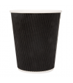 Vaso de cartón negro doble pared  8 oz / 240 ml Ø  8,0/5,6 x 9,2 cm 280 + 250 + PE 18 g/m²