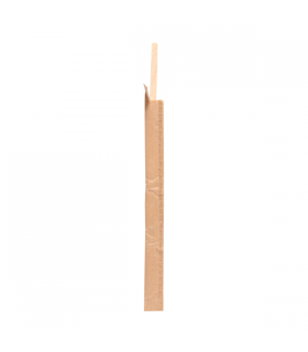 Agitador para café en funda de papel kraft de madera natural 14 cm