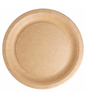 Plato de cartón compostable redondo kraft Ø 18 cm