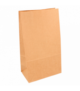 Bolsa SOS de papel kraft natural 14 + 8 x 24 cm 70 gr/m2