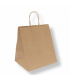 Bolsa SOS especial take away con asa rizada de papel kraft 26 + 20 x 27 cm 90g/m2