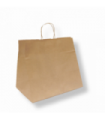 Bolsa SOS especial take away con asa rizada de papel kraft 32 + 21 x 28,5 cm 90 g/m2