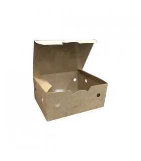 Caja para fritos rectangular kraft 11,4 x 7,3 x 4,5 cm 375 ml