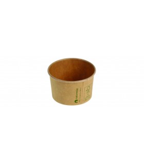 Tarrina de cartón kraft con PLA Ø7,5 x 4,5 cm 12 cl